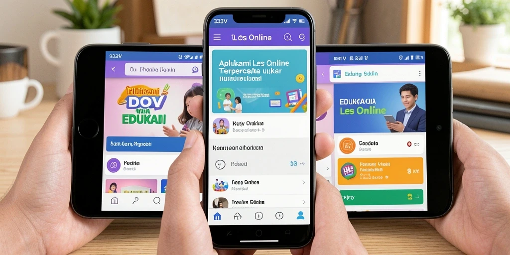 Antarmuka aplikasi 333V yang ramah pengguna untuk pembelajaran online.