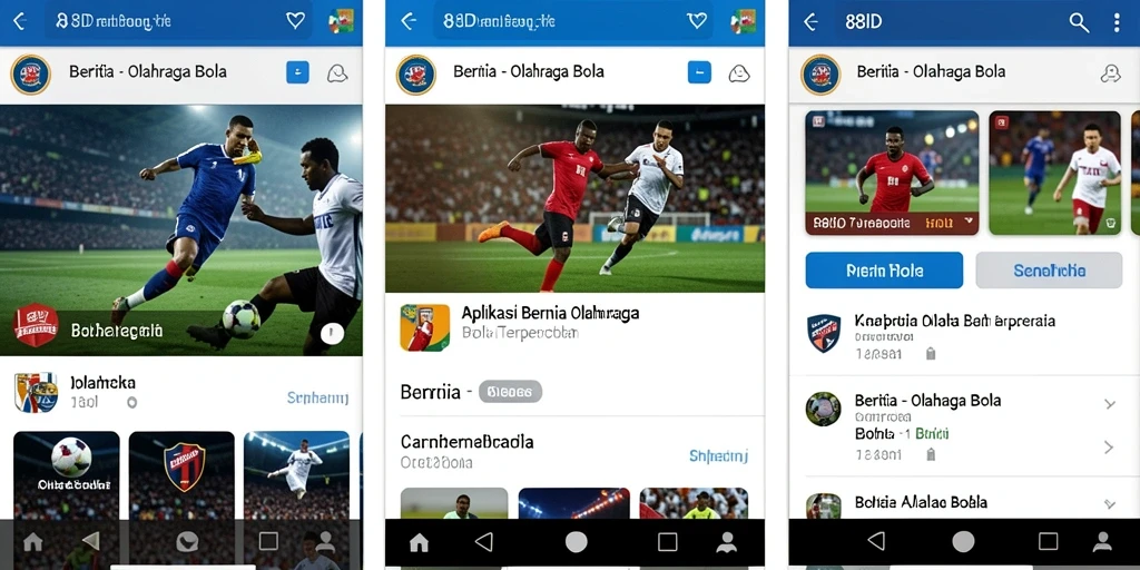 Antarmuka pengguna 88ID menunjukkan berita dan statistik olahraga bola terbaru.