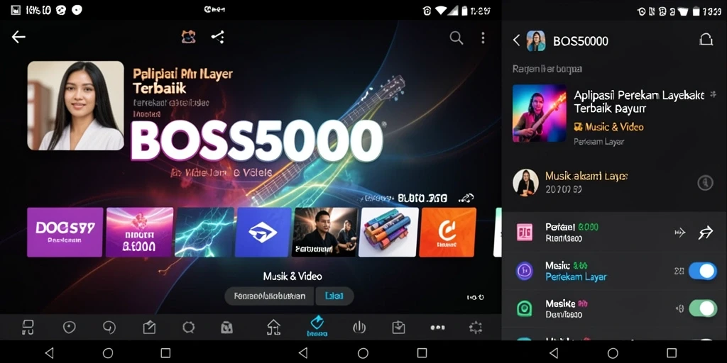 Tampilan antarmuka BOS5000 untuk perekaman layar yang user-friendly.