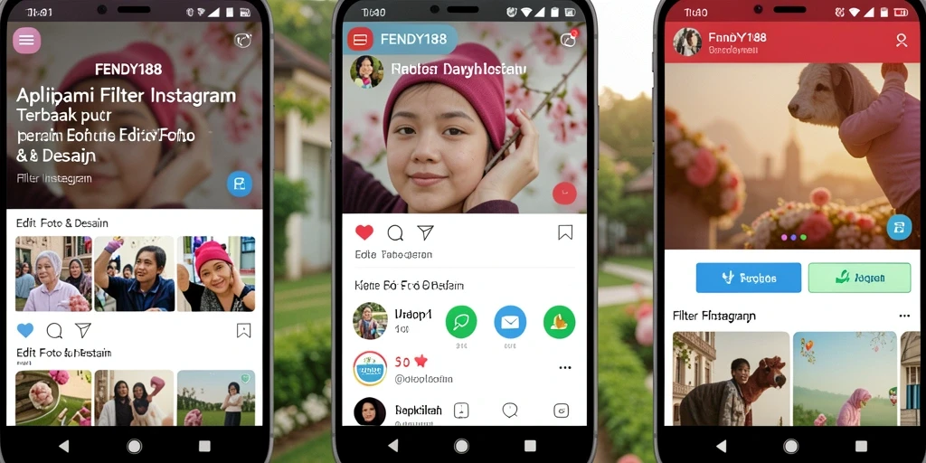 Antarmuka FENDY188 yang memukau untuk filter Instagram.