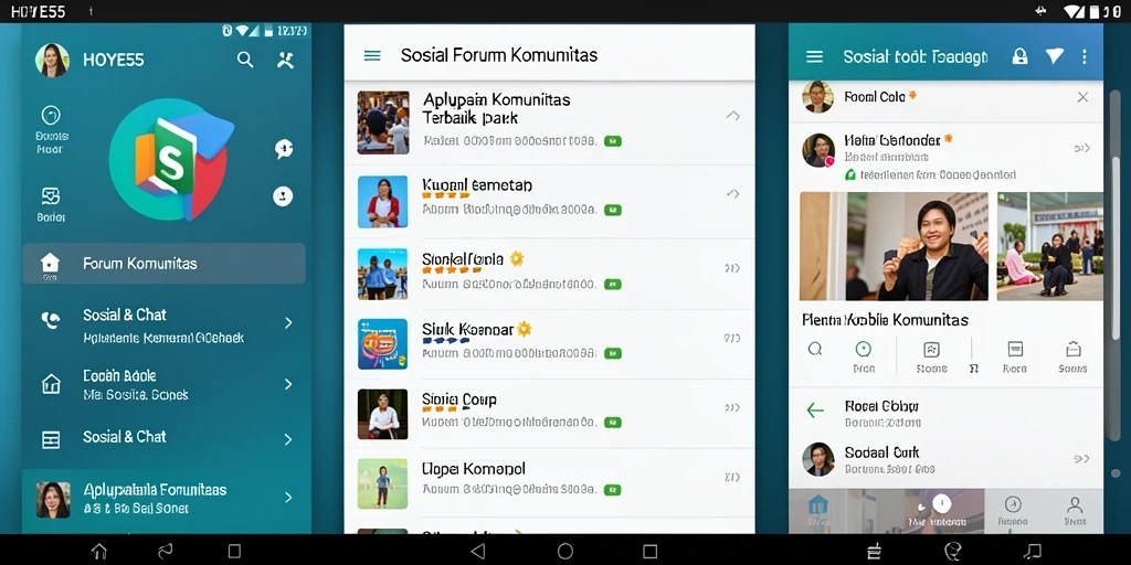 Antarmuka menarik dari aplikasi Forum Komunitas HOYE55.