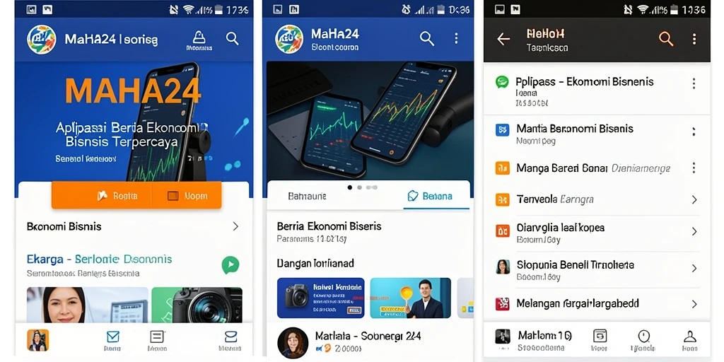 Antarmuka MAHA24 yang intuitif dan informatif untuk berita ekonomi.