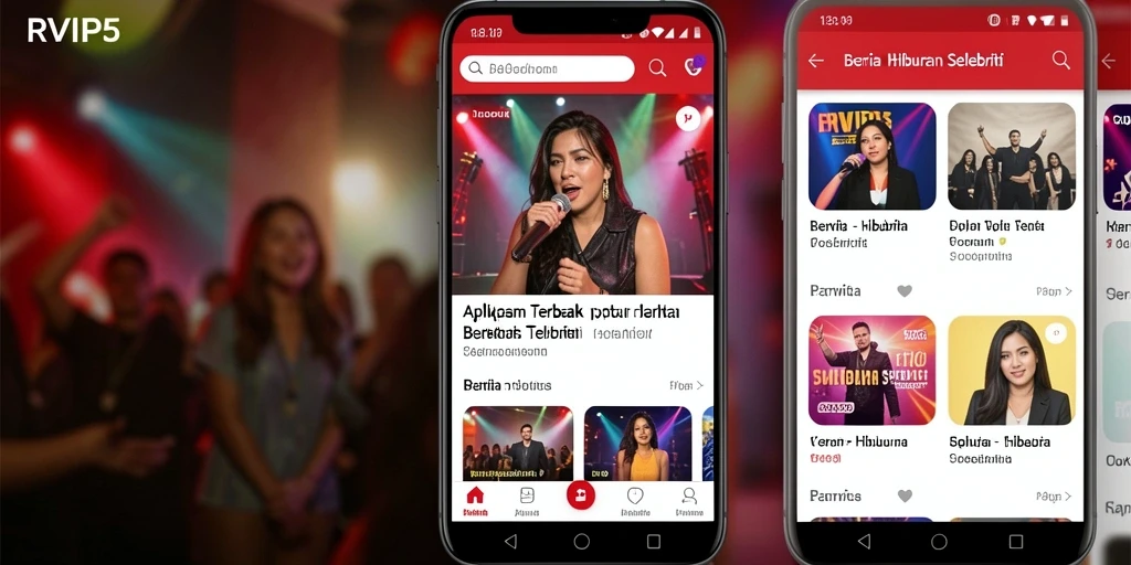 Antarmuka RVIP5 dengan berita hiburan selebriti yang menarik.