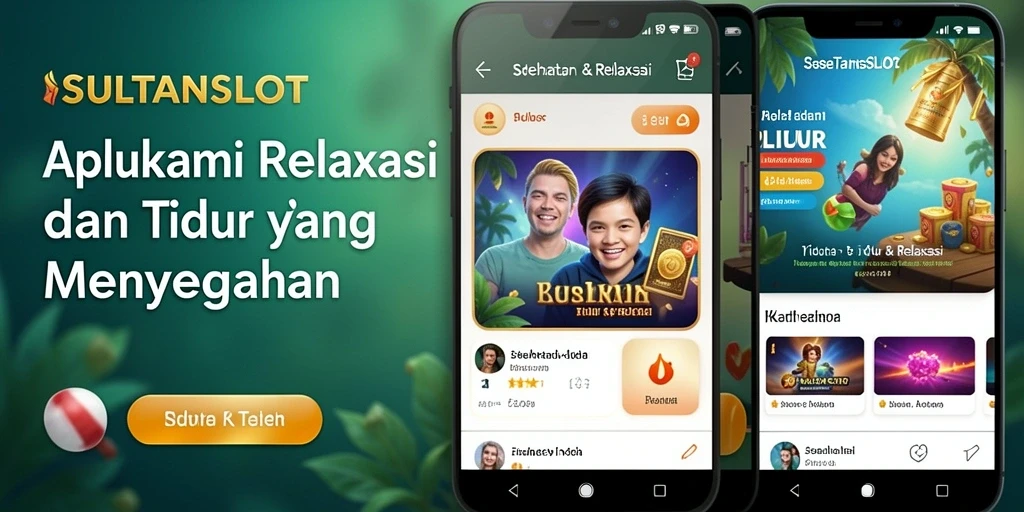 Antarmuka SULTANSLOT yang menenangkan dengan fitur Tidur & Relaksasi.