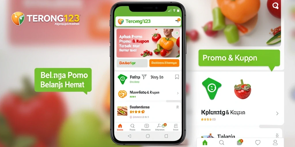 Tampilan antarmuka aplikasi Promo & Kupon TERONG123 yang menarik.