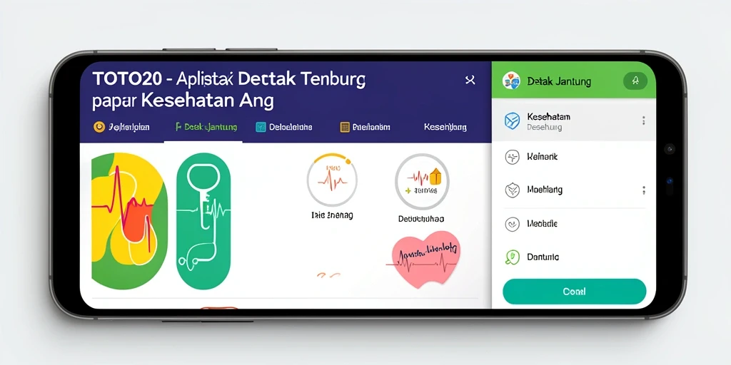 Tampilan antarmuka aplikasi TOTO20 untuk pemantauan detak jantung yang modern.